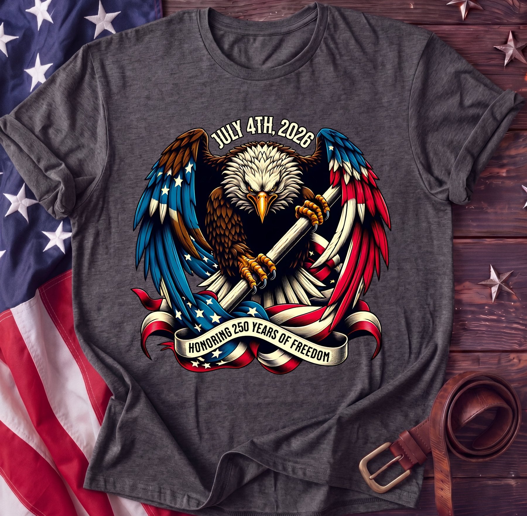 July 4th 2026 Tee — Honoring 250 Years of Freedom | America's Semiquincentennial Shirt - TwoFiftyYears